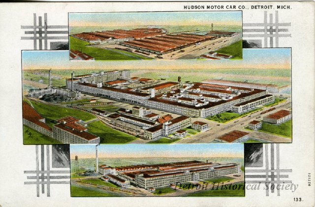 Postcard showing the Hudson Motors facilities, 1920s - 2012.020.188