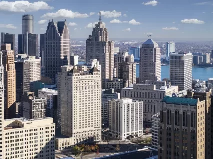 Book Cadillac aerial image