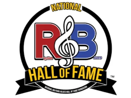 National R&B Hall of Fame logo with a treble clef between red "R" and blue "B" letters.