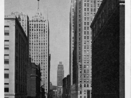 Postcard - Griswold Street Looking North from Jefferson Ave., Detroit, Mich.