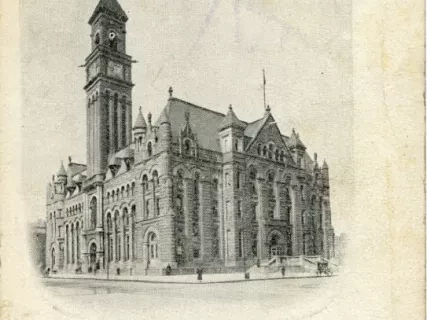 Postcard - Post Office, Detroit, Mich.