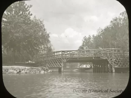 Transparency, Lantern-slide - Rustic Bridge, Belle Isle, Detroit