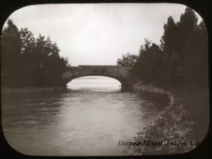Transparency, Lantern-slide - Bridge at No End, Belle Isle, Detroit