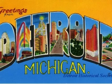 Postcard - Greetings from Detroit, Michigan