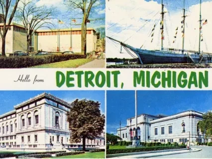 Postcard - Hello from Detroit, Michigan