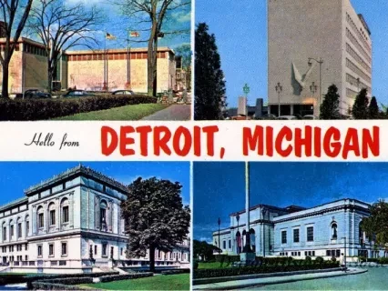 Postcard - Hello from Detroit, Michigan