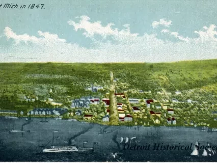Postcard - Detroit Mich. in 1847.