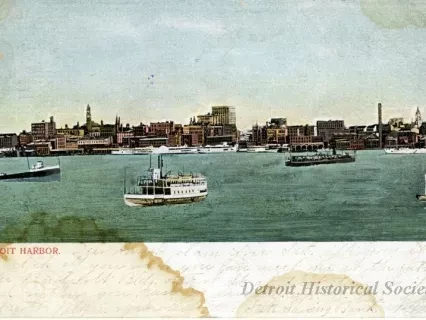 Postcard - Detroit Harbor