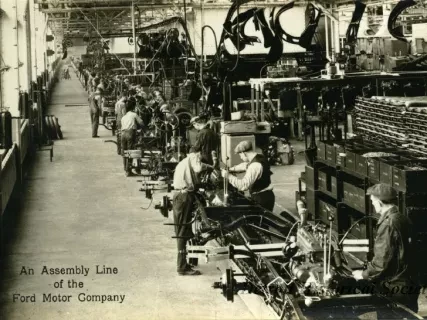 Postcard - An Assembly Line of the Ford Motor Company