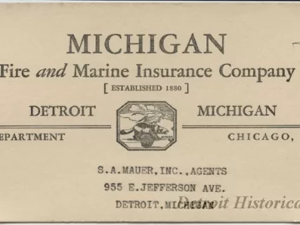 Blotter, Desk - Michigan Fire and Marine Insurance Company