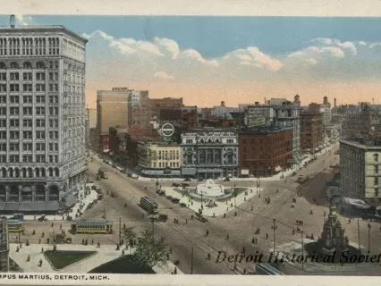 Postcard - Campus Martius, Detroit, Mich.