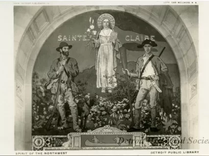 Postcard - Spirit of the Northwest, Detroit Public Library - Spirit of the Northwest Detroit Public Library