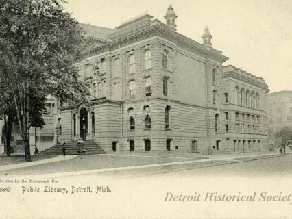 Postcard - Public Library, Detroit, Mich.