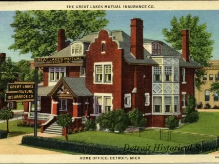 Postcard - The Great Lakes Mutual Insurance Co., Home Office, Detroit, Mich