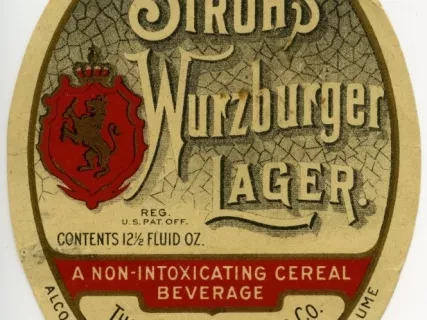 Label - Stroh's Wurzburger Lager Label