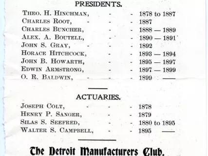 Roster - The Merchant and Manufacturers Exchange