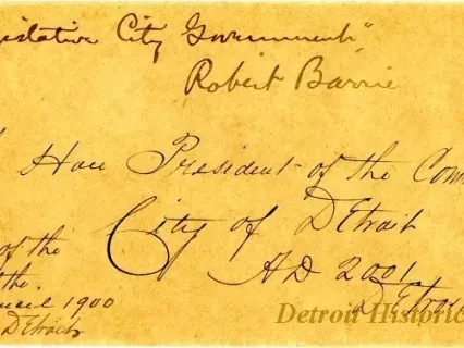 Envelope - Our Legislative City Government