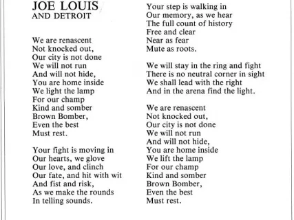 Poster - To Joe Louis and Detroit