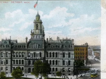 Postcard - City Hall, Detroit, Mich.