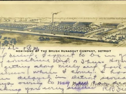 Postcard - New Home of the Brush Runabout Company, Detroit