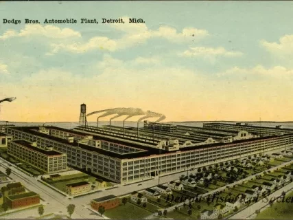 Postcard - Dodge Bros. Automobile Plant, Detroit, Mich.