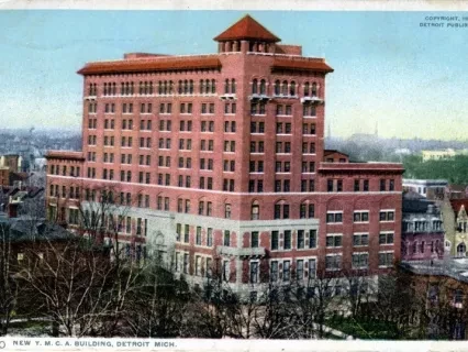 Postcard - New Y.M.C.A. Building, Detroit, Mich