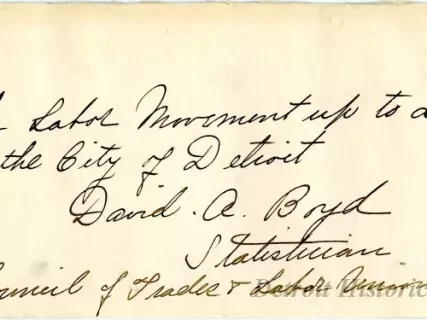 Envelope - The Labor Movement up to Date in the City of Detroit.