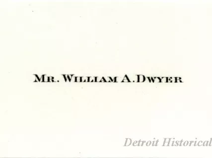 Card, Business - William A. Dwyer