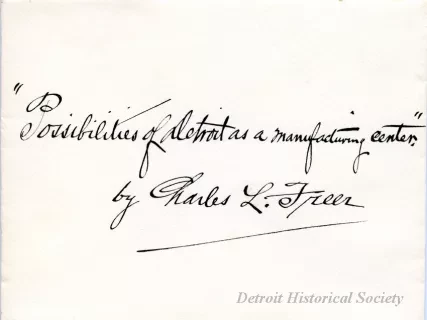 Envelope - Possibilities of Detroit as a Manufacturing Center