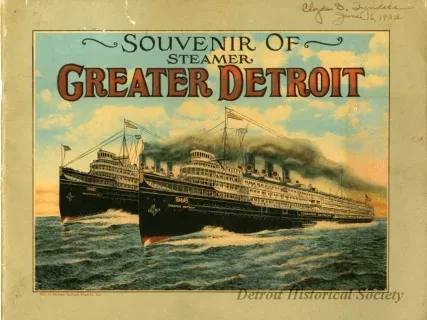 Booklet - Souvenir of Steamer GREATER DETROIT