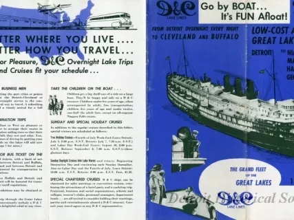 Booklet - Low-Cost All-Expense Great Lakes Cruises, Detroit to Niagara Falls, Mackinac Island, Harbor Springs, Georgian Bay