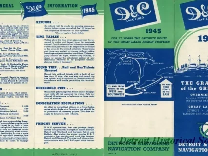 Brochure - D&C Lake Lines, 1945, The Grand Fleet of the Great Lakes
