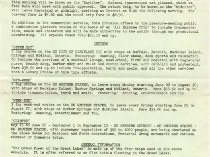 Flyer - D&C Sailing Schedule