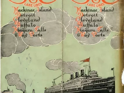 Brochure - D&C Lake Lines, Mackinac Island, Detroit, Cleveland, Buffalo, Niagara Falls, and Way Ports