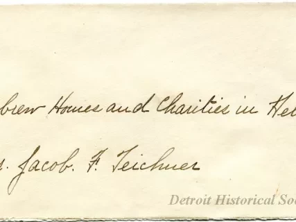 Envelope - Hebrew Homes and Charities in Detroit