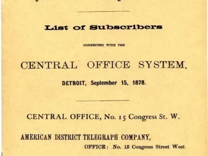 Directory, Telephone - The Speaking Telephone!
List of Subscribers connected with the Central Office System