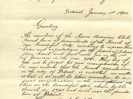 Letter - The Franco-American Club