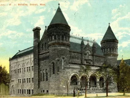Postcard - The Museum of Art Building, Detroit, Mich.