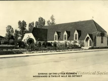Postcard - Shrine of the Little Flower, Woodward & Twelve Mile Rd. Detroit