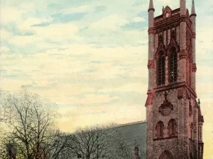 Postcard - St. John's Church, Woodward Avenue, Detroit, Mich.