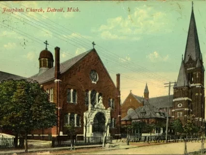 Postcard - St. Josephats Church, Detroit, Mich.