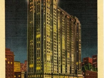 Postcard - Union Guardian Trust Bldg. by Illumination, Detroit, Mich.