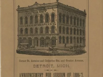Booklet - Detroit College of Medicine Announcement for Session of 1886-7