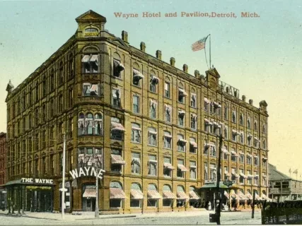 Postcard - Wayne Hotel and Pavilion, Detroit, Mich.