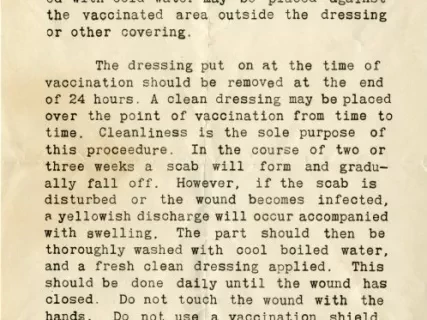 Brochure - How To Care for a Vaccinated Arm