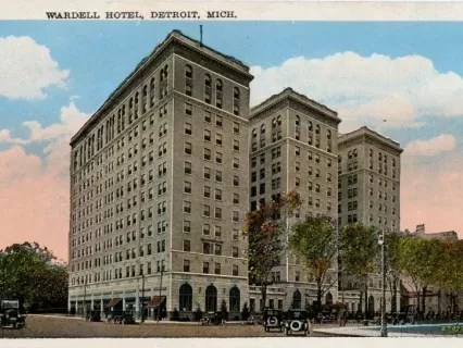 Postcard - Wardell Hotel, Detroit, Mich.