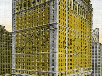 Postcard - Hotel Book-Cadillac, Detroit 31, Michigan.