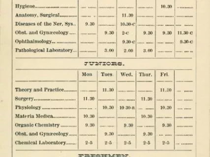 Calendar - University of Michigan Department of Medicine and Surgery Order of Exercises, Second Semester, 1888-89.