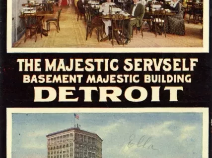 Postcard - The Majestic Servself, Basement Majestic Building, Detroit