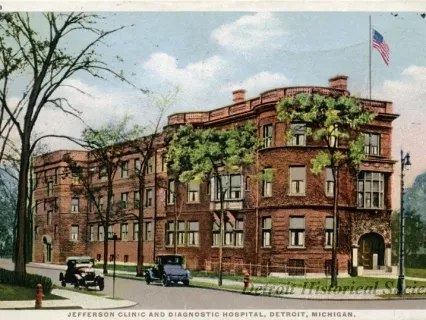 Postcard - Jefferson Clinic and diagnostic Hospital, Detroit, Michigan. - Jefferson Clinic And Diagnostic Hospital, Detroit, Mich.